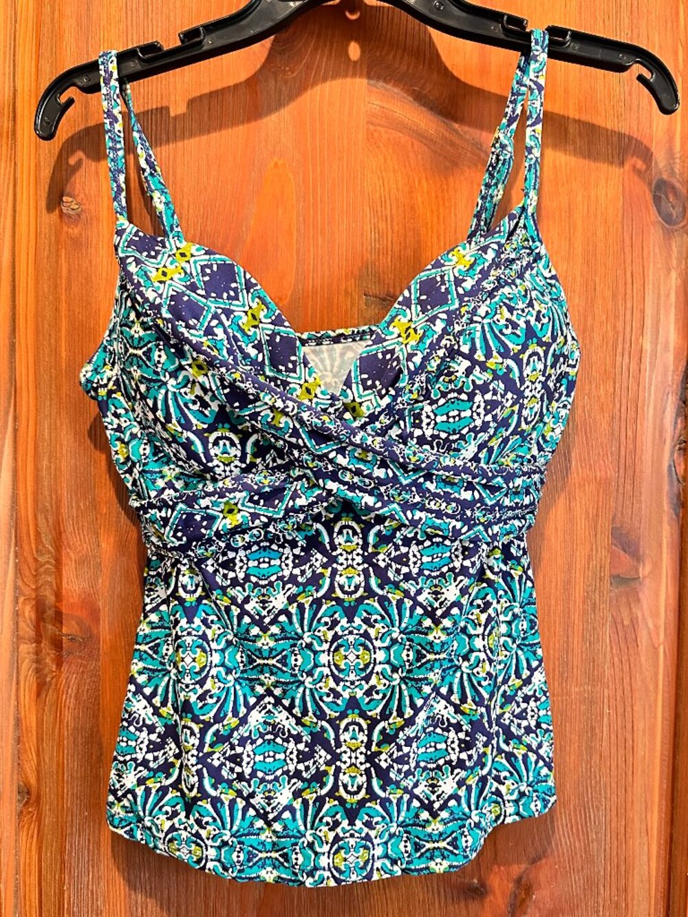 LA BLANCA Multi Colored Underwire Tankini Top & Bottoms Size 10